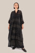 Embroidered oversized kaftan dress with V neckline